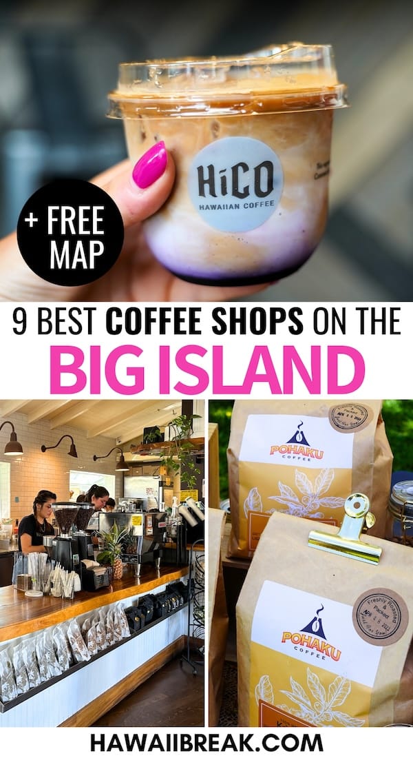 Looking for the best Big Island coffee shops for your trip to Hawaii? This guide covers my favorite cafes on the Big Island (including a map to find them). | Big Island cafes | Coffee shops on the Big Island | Big Island coffee farms | Big Island restaurants | Big Island farms | Things to do on the Big Island | Big Island itinerary | Coffee shops in Kona | Coffee shops in Hilo | Coffee in Hawaii | Hawaii coffee